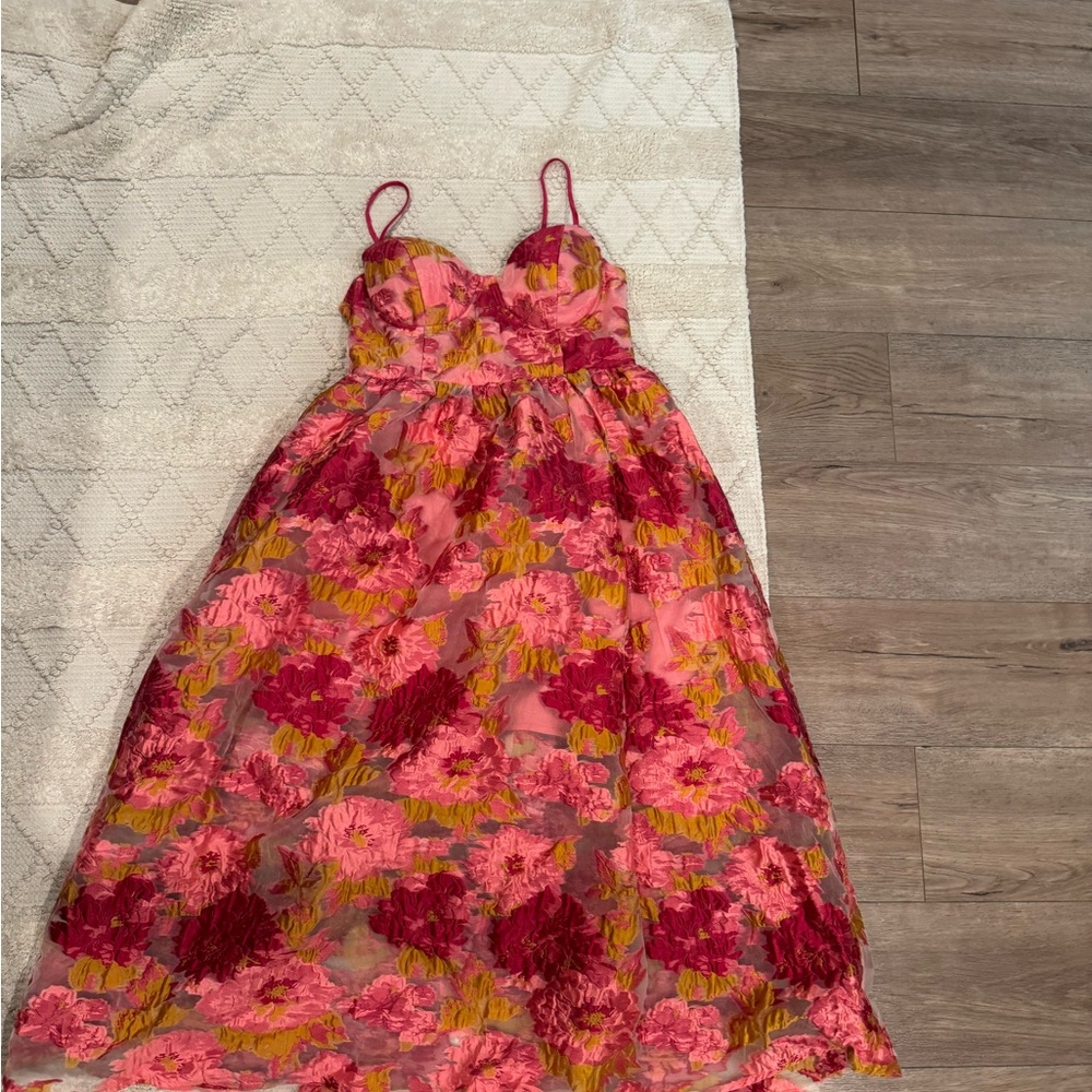 Fashion Nova Pink and Red Floral dress